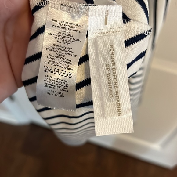 Loft- Striped Tie Waist Midi Dress - Picture 5 of 5